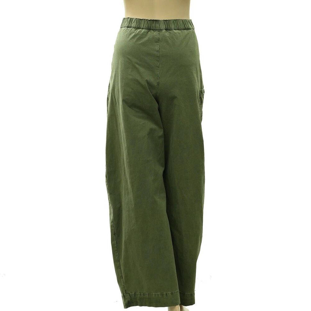 By Anthropologie Vintage Foldover Pants Barrel-Leg Pull-On Embroidered S 289185 - Picture 9 of 10